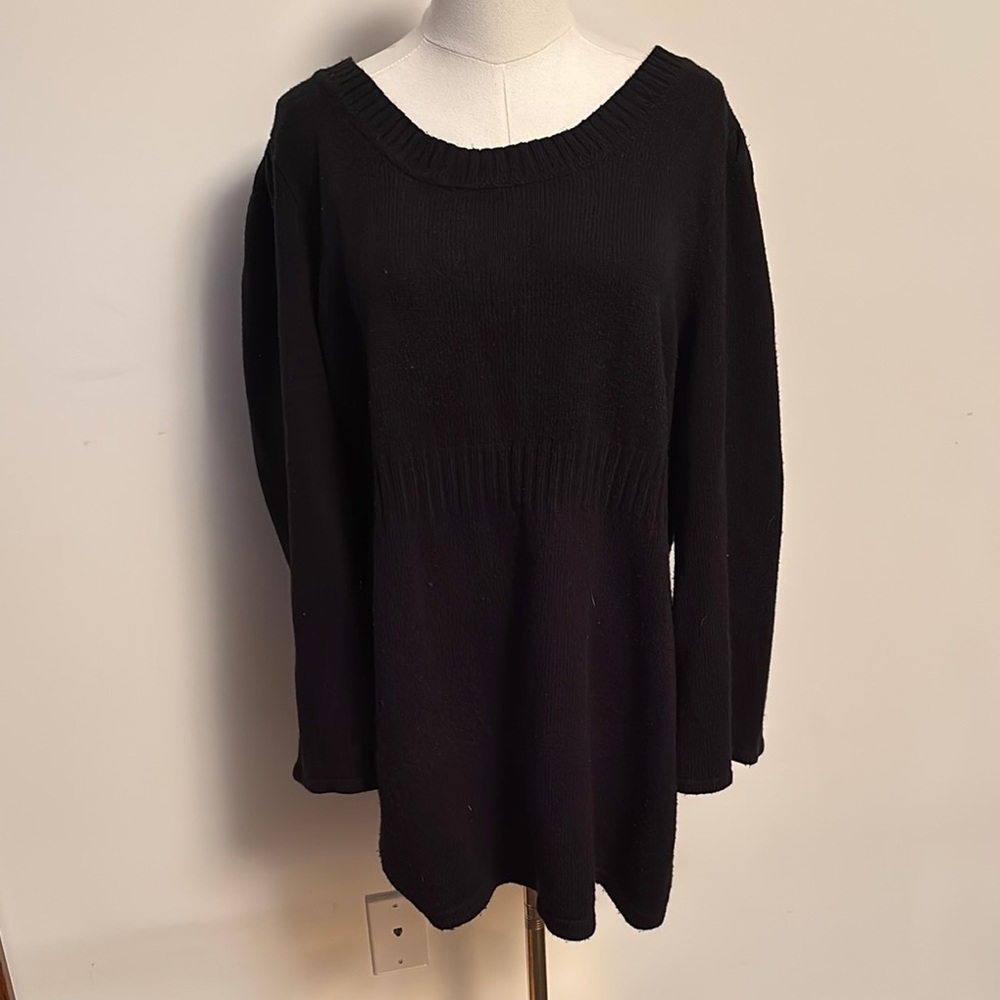 Style & Co Black Crew Neck Tunic Sweater